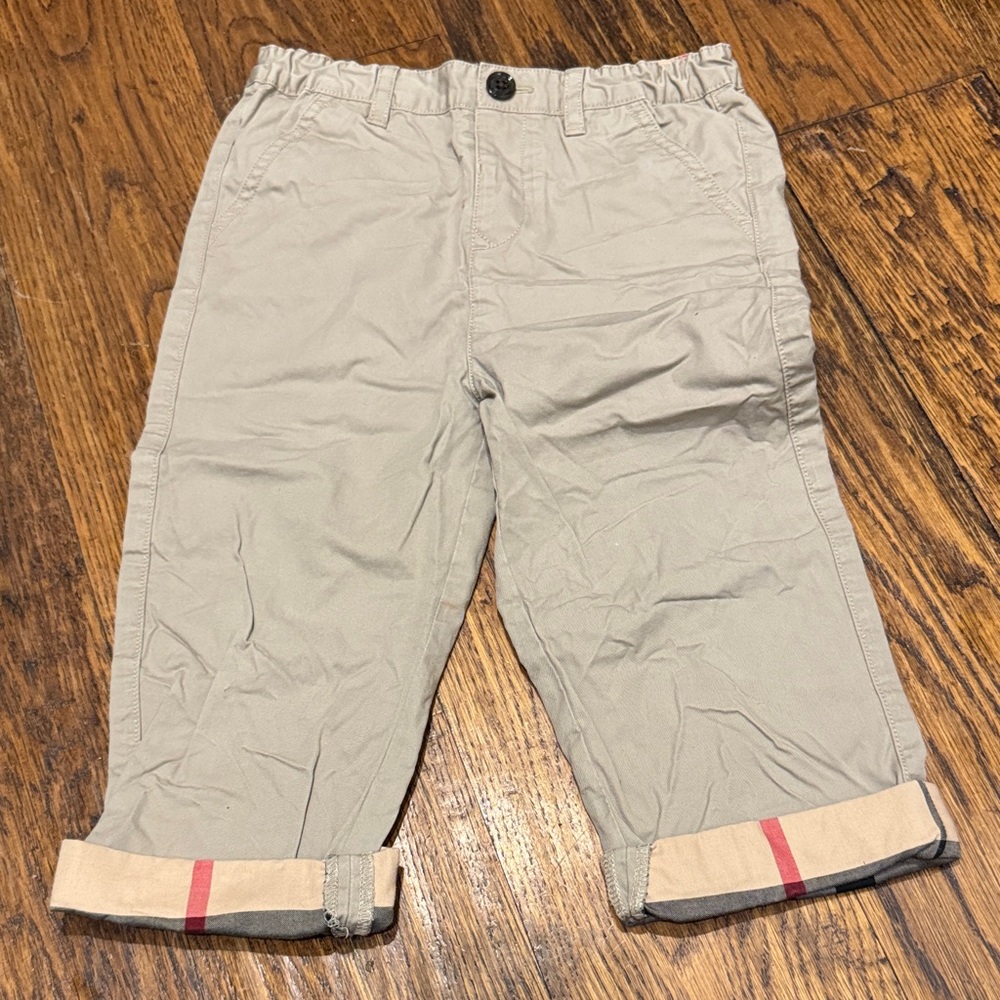Burberry Classic Khaki Pants with Check Cuffs (size 3y)